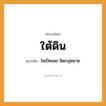 สำนวนไทย: ใต้ดิน หมายถึง?, หมายถึง ไม่เปิดเผย ผิดกฎหมาย